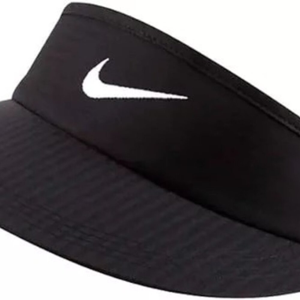Nike Dri Fit Ace Visor Black White Swoosh Unisex Size M/L Adjustable FV5586 010 - Picture 6 of 10